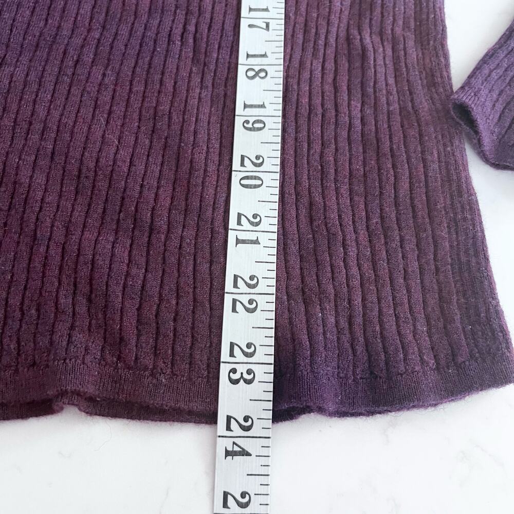 Banana Republic Bordeaux Burgundy Ribbed Wool Sweater Medium - Picture 4 of 6